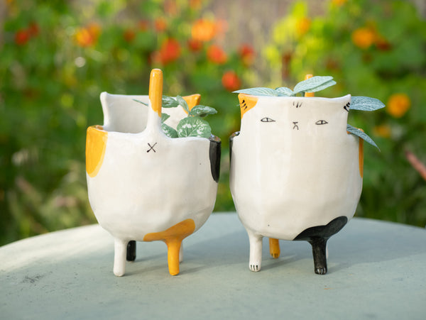 Calico Cat Planter
