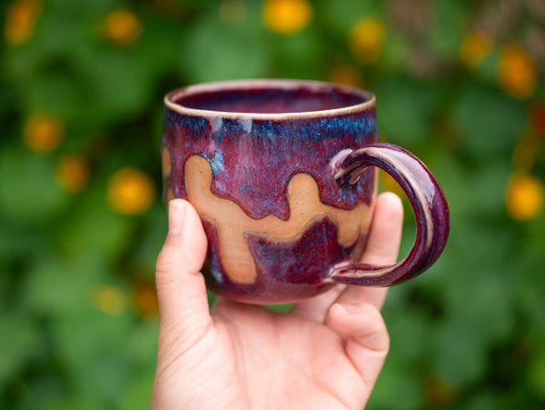 Red and Purple Drippy Mug