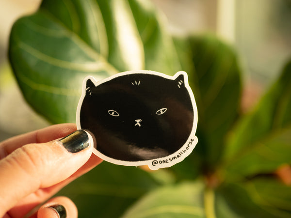 Black Grumpy Boi Sticker