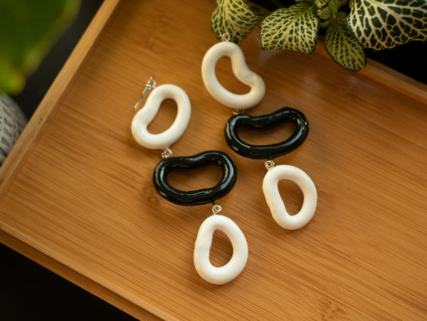 Three Piece Elegant Bean Earrings