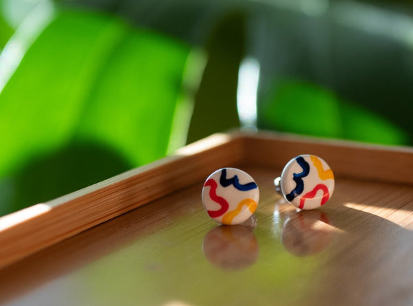 Primary Color Tiny Bean Studs