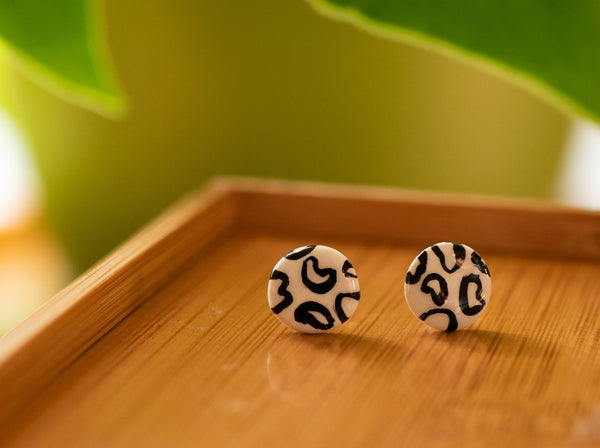 Black and White Tiny Bean Studs
