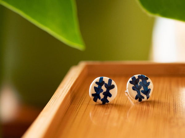 Blue and White Arrow Studs