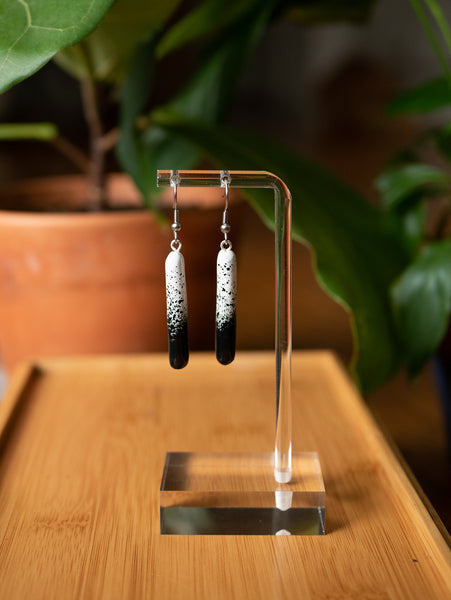 Black and White Gradient Dangle Earrings