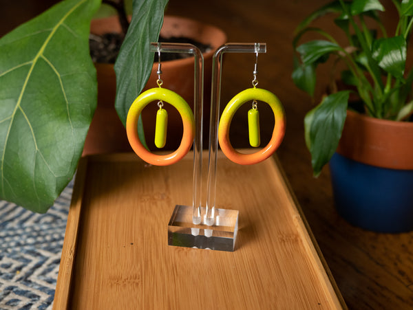 Fireglow Gradient Loop Dangle Earrings