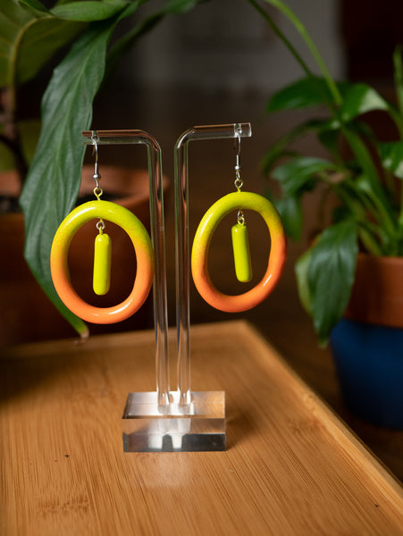 Fireglow Gradient Loop Dangle Earrings