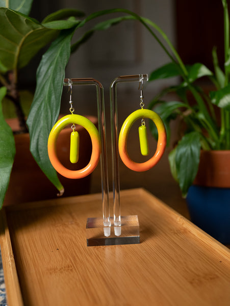 Fireglow Gradient Loop Dangle Earrings