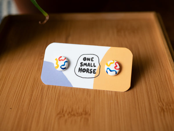 Primary Color Tiny Bean Studs