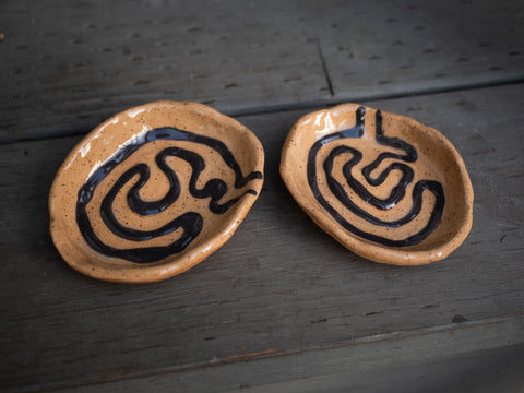 Speckled Labyrinth 3D Ceramic Dish