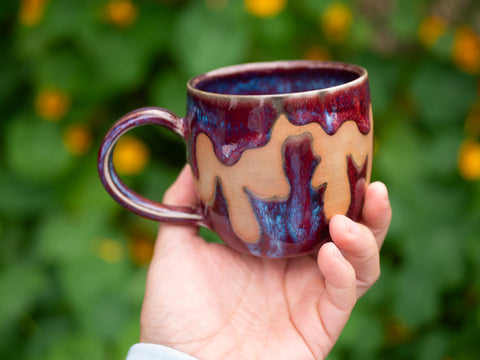 Red and Purple Drippy Mug