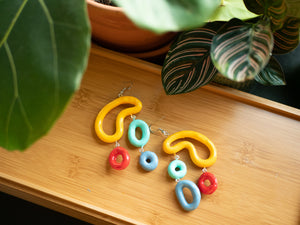 Multicolored Bean Dangle Earrings