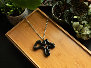 Black Squiggle Necklace
