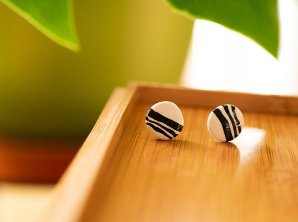 Black and White Line Studs