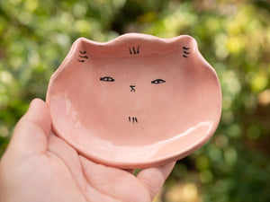 Pink Cat Ceramic Tray