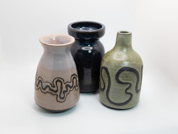 Dark Bud Vase Trio